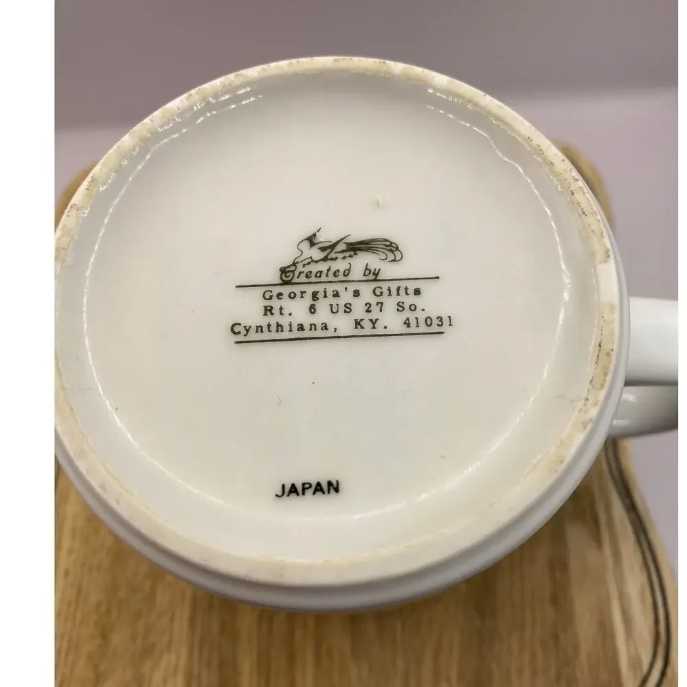 Vintage Georgia's Gifts Horse Racing Mug Cynthiana KY Equestrian